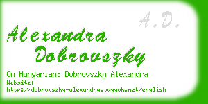 alexandra dobrovszky business card